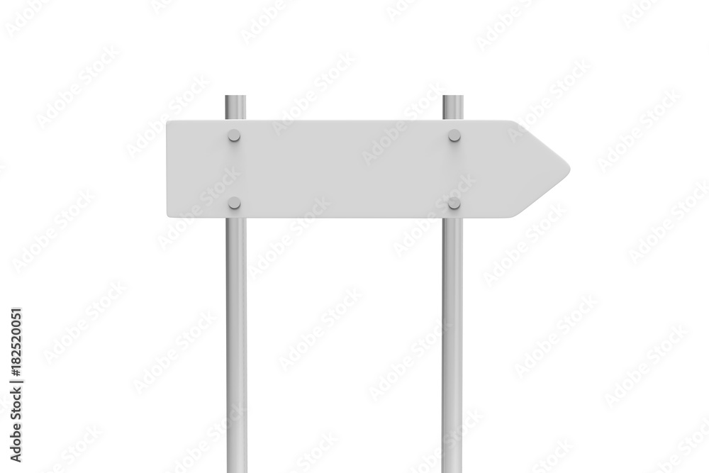 Road sign on isolated white background, 3d illustration Road sign on isolated white background, 3d illustration