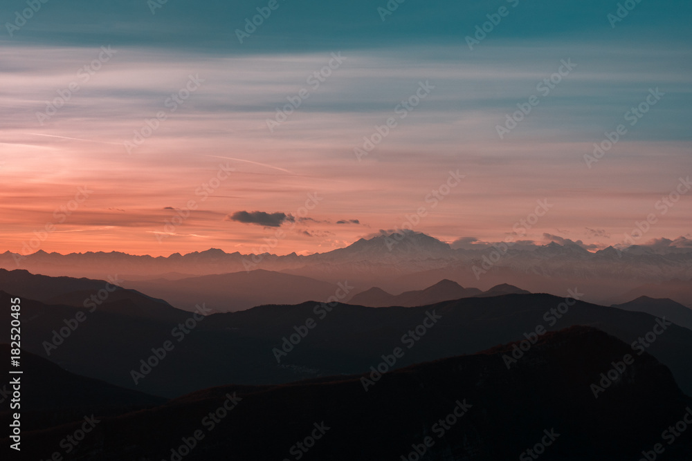 Switzerland sunset and landscape