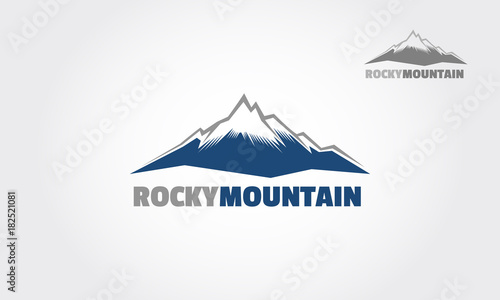 Rocky Mountain Logo Template.  Isolated on white background. It's try to symbolize a power and strength, it's good for adventure product or other adventure activity.
