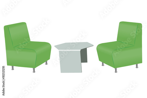 Furniture for the lobby, office (armchairs, coffee table)
