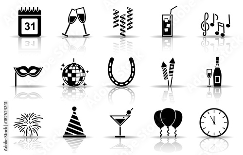 Silvester - Iconset in Schwarz