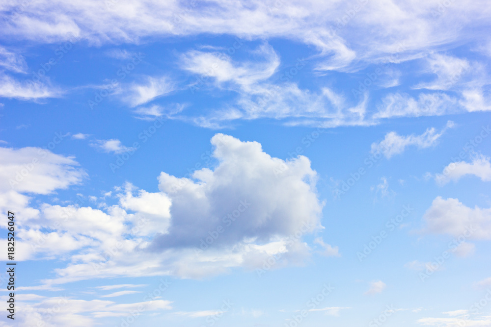 Blue sky with a white cumulus clouds Blue sky with a white cumulus clouds