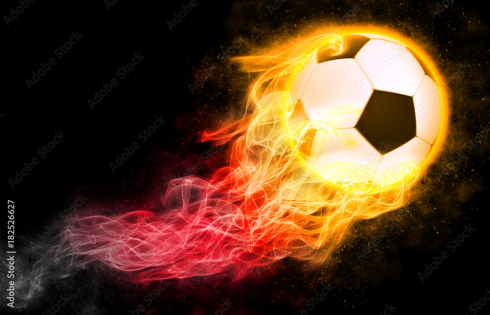 Naklejka premium Fußball in Flammen_Deutschland