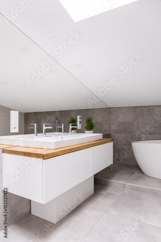 Classic bathroom in attic