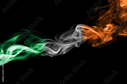 Fototapeta Naklejka Na Ścianę i Meble -  Ireland flag smoke
