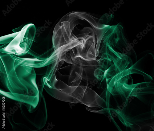 Canvas Print Nigeria smoke flag