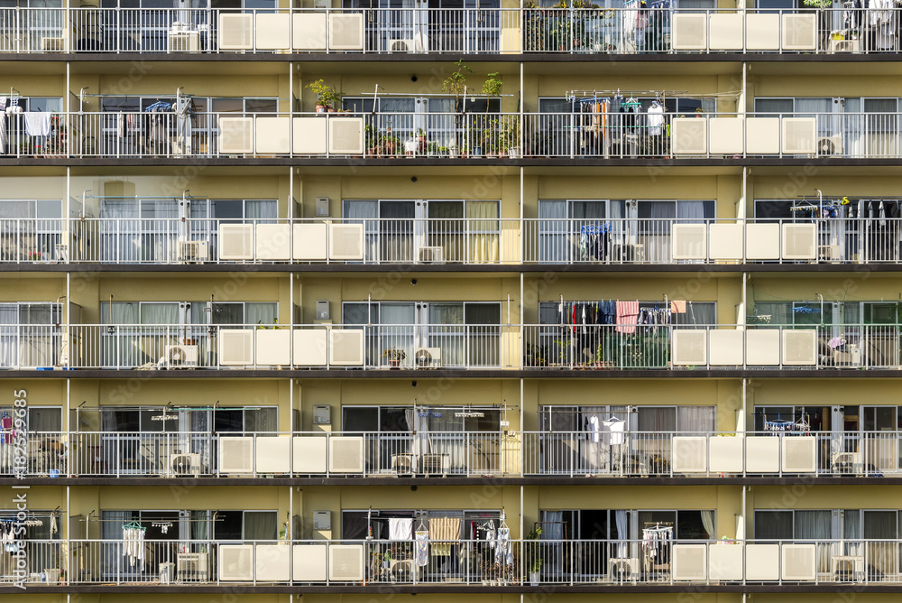 The apartment home residential building area in Japan.
