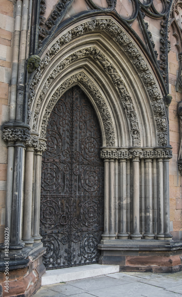 Lichfield Cathedral, England, UK Feature on Door