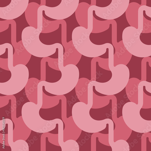 Stomach pattern. Belly background. Internal organ texture. Medical ornamental seamless. Vector illustration