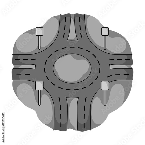 Road single icon in monochrome style.Road vector symbol stock illustration web.