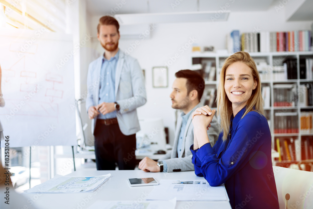 Successful businesswoman in company Successful businesswoman in company