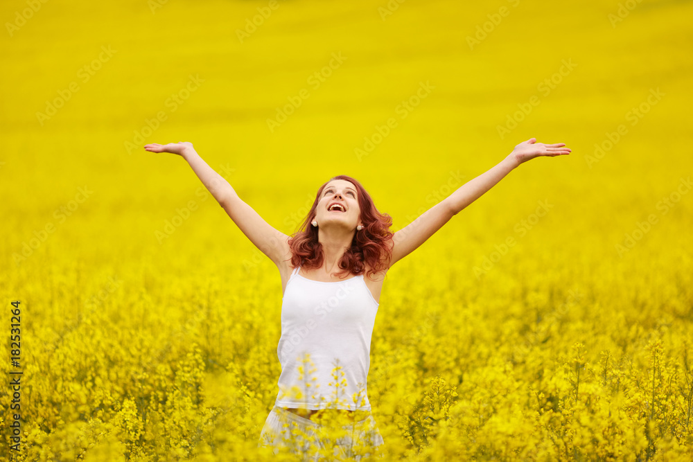 beautiful girl in the yellow field beautiful girl in the yellow field
