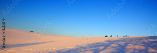 Winter landscape with snow field.