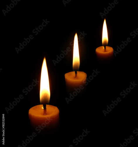  candle flame at night closeup