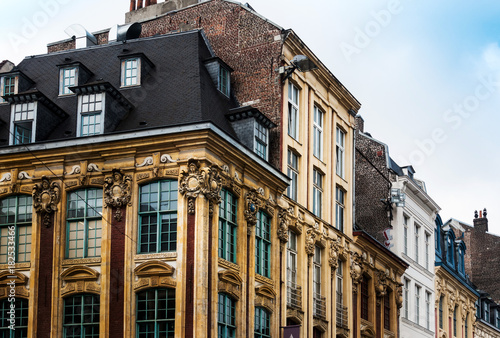antique building view in Old Town Lille, France © ilolab