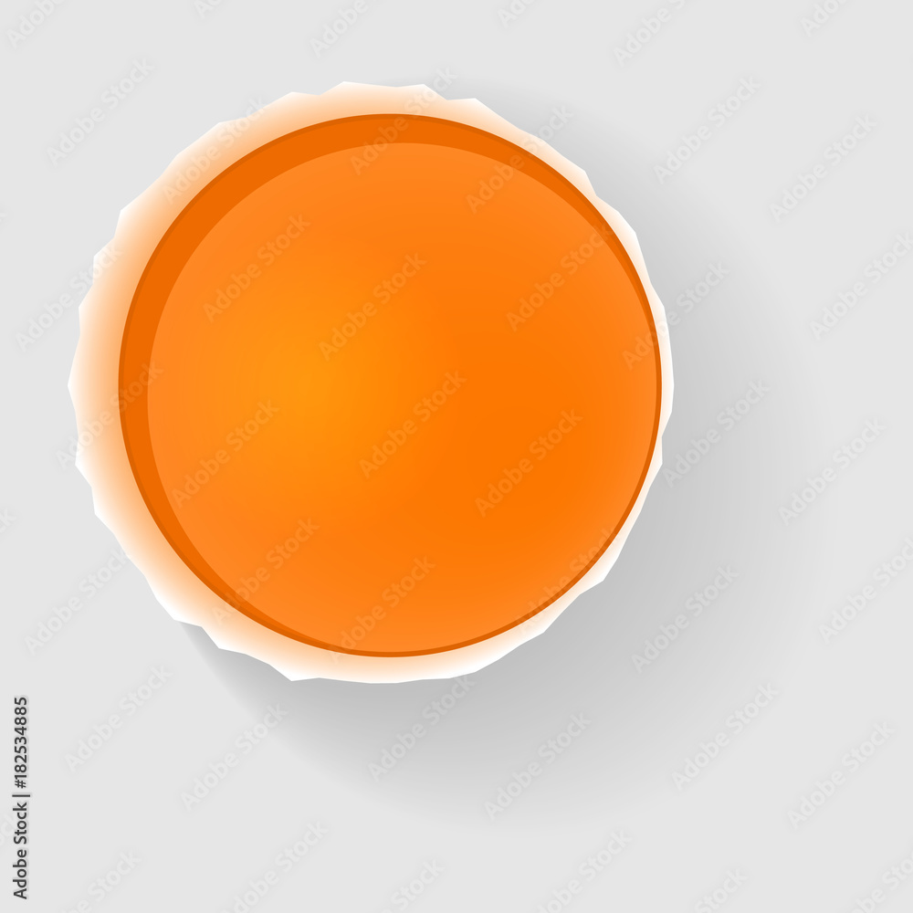 Realistic half egg with yolk top view Realistic half egg with yolk top view