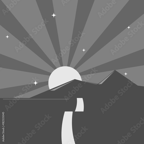 The sunrise over the mountains