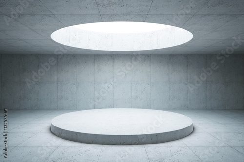 blank concrete space interior, 3d rendering photo