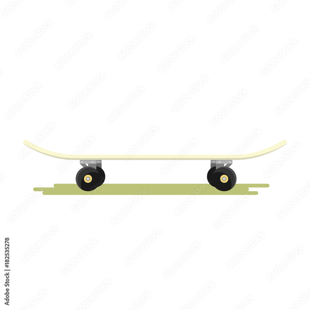 Skateboard deck isolated on white background.Flat design