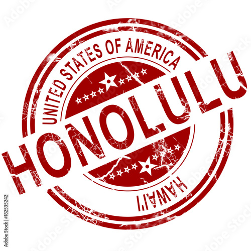 Honolulu stamp with white background