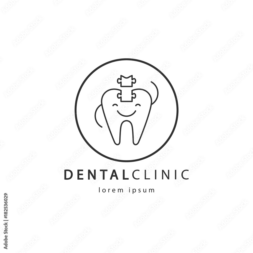Icon of the dental clinic. Linear vector illustration. Tooth with a smile. Icon of the dental clinic. Linear vector illustration. Tooth with a smile.