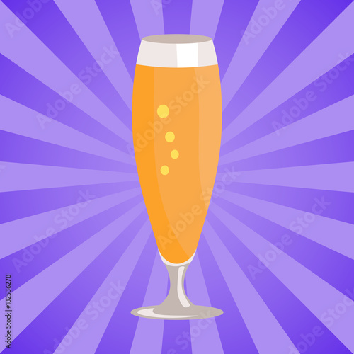 Pilsner Glass of Beer Isolated on White Background
