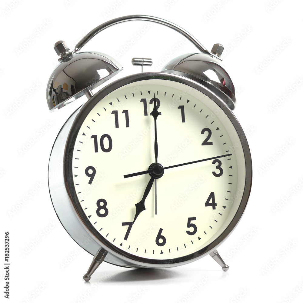 Retro alarm clock isolated on white background Retro alarm clock isolated on white background