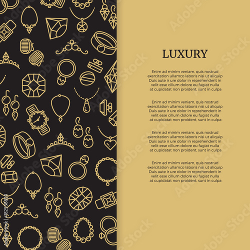 Thin line jewelry and diamonds luxury banner