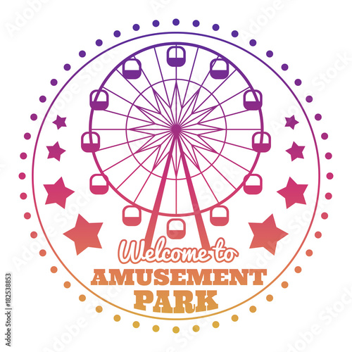 Amusement park welcome emblem logo isolated on white