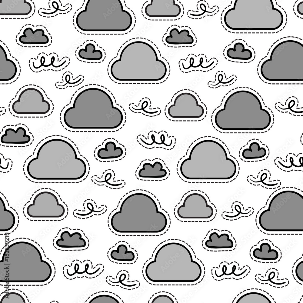Cute Cloud Seamless Pattern Vector Cute Cloud Seamless Pattern Vector