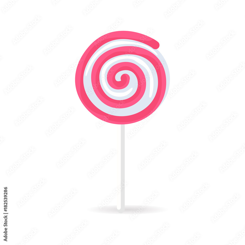 Swirl Spiral Lollipop Candy Isolated on White Icon Swirl Spiral Lollipop Candy Isolated on White Icon