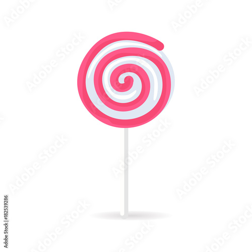 Swirl Spiral Lollipop Candy Isolated on White Icon
