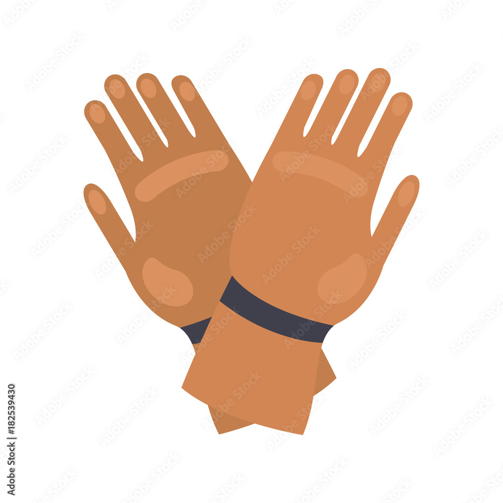 Obraz premium Fire Protective Rubber Gloves Isolated on White.