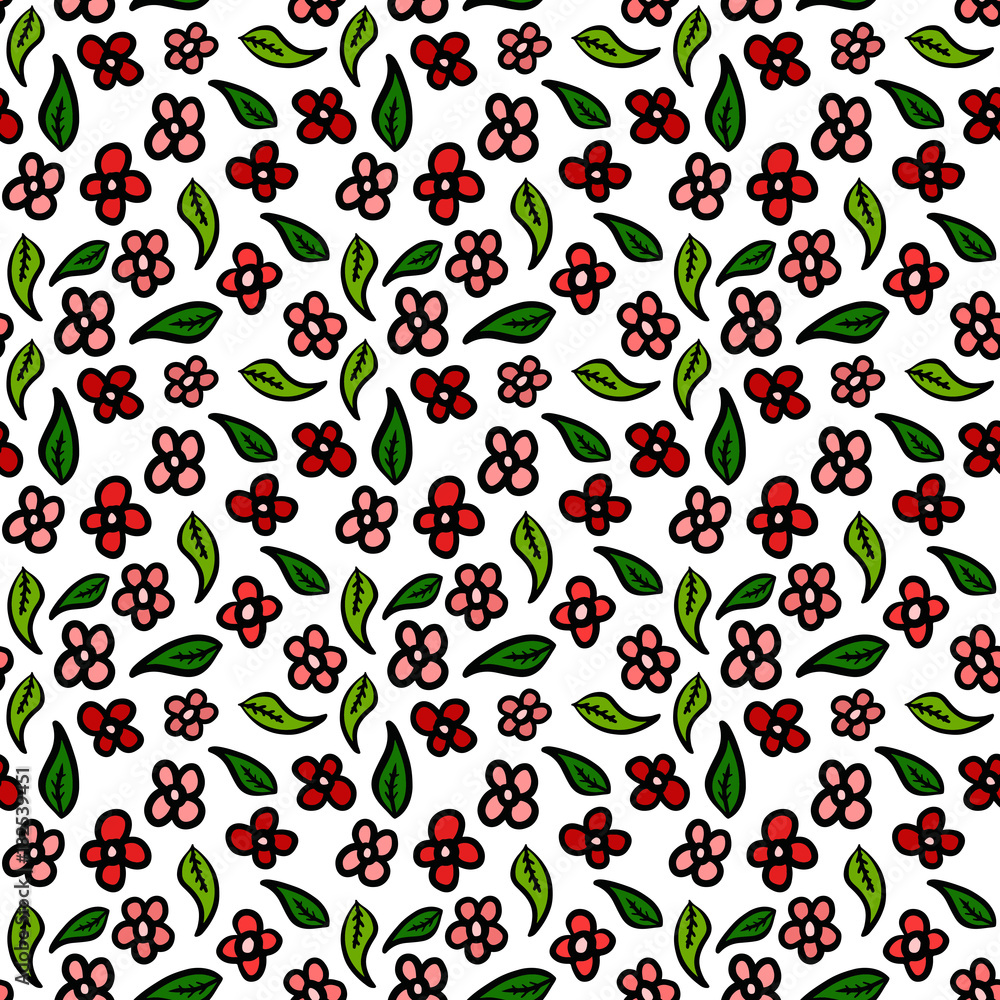 Floral Seamless Tulip Pattern Vector