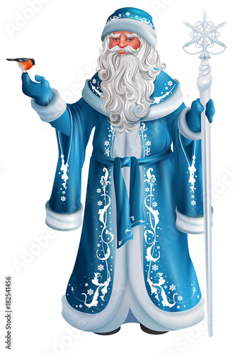 Blue Russian grandfather frost. Russian Santa Claus Saint Nicholas