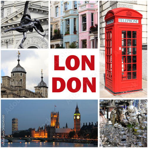 Платно London landmarks collage