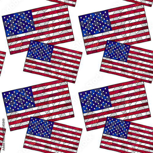 UNITED STATES FLAG ZENTANGLE PATTERN 1