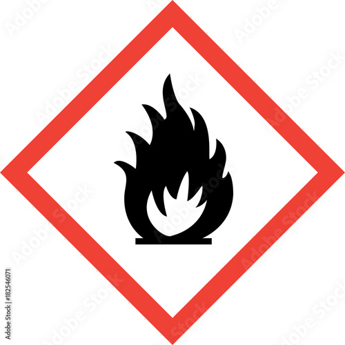 Hazard sign with fire symbol