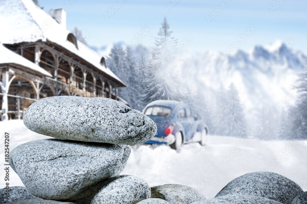 Fototapeta premium winter background and free space for your decoration 