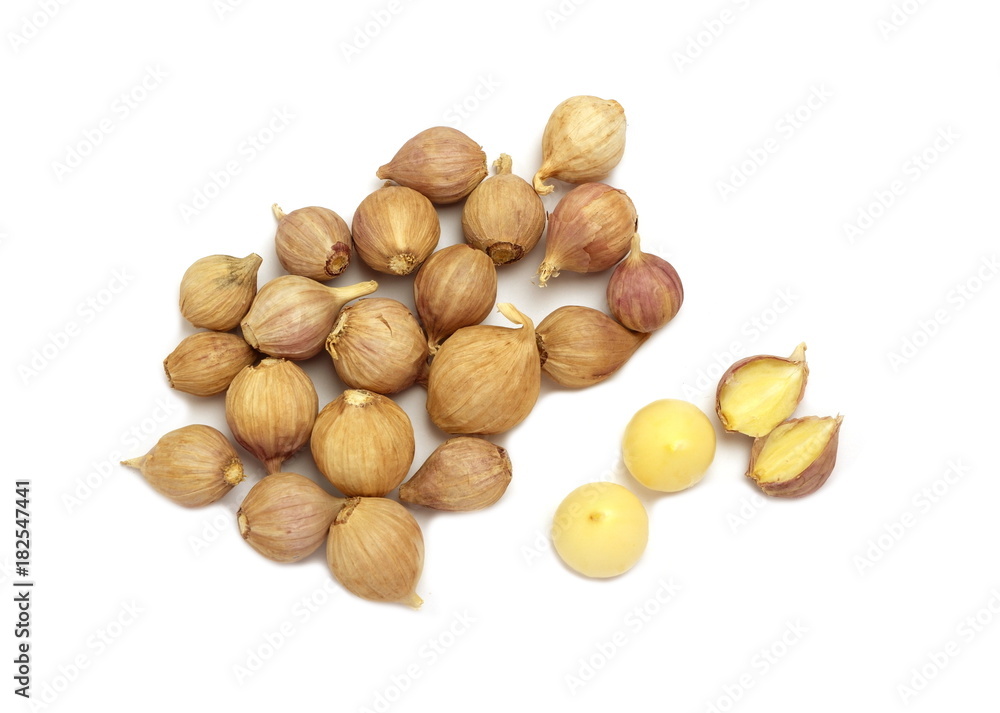 Garlic group,a kind of garlic from Thailand isolated on white background,top view. Garlic group,a kind of garlic from Thailand isolated on white background,top view.