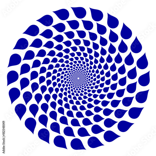Abstract circle logo. Blue logotype template. Chemistry and medical business picture. Round drops shape