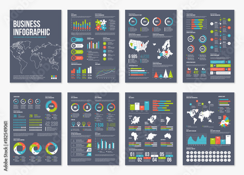 Vector infographic A4 brochure elements.
