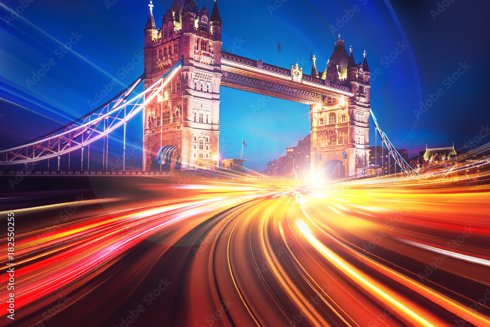 Fototapeta Motion Speed Light on London City