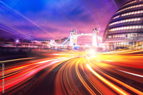 Motion Speed Light on London City