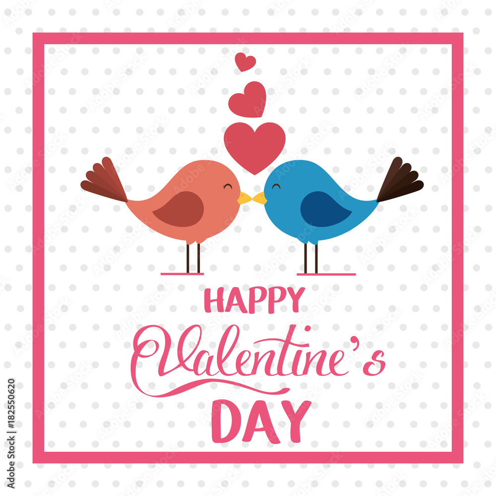happy valentines card with cute bird couple in love vector illustration graphic design happy valentines card with cute bird couple in love vector illustration graphic design