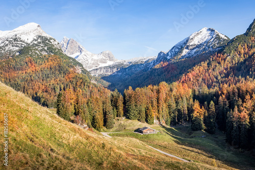 Beautiful autumn mountain landscape in the alps