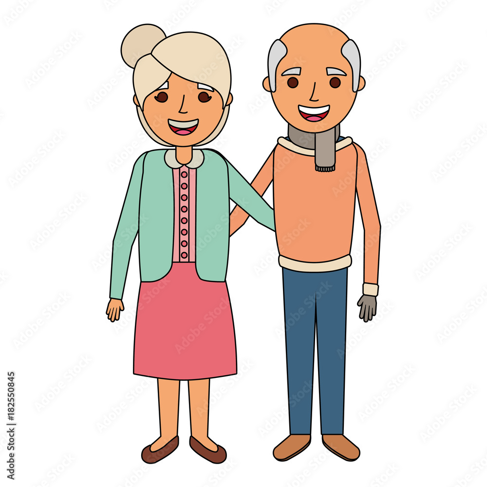 portrait of elderly couple embracing happy adorable vector illustration portrait of elderly couple embracing happy adorable vector illustration