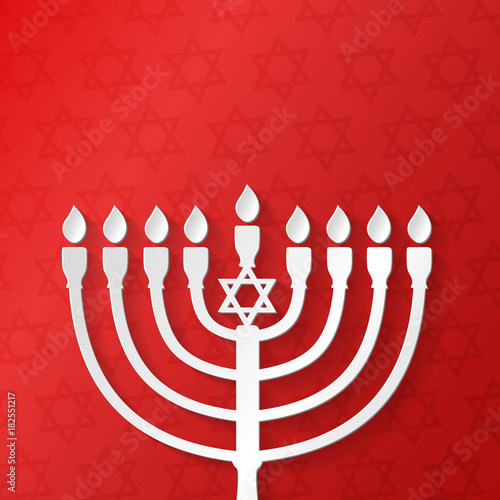 Concept of card for Hanukkah with copyspace. Vector.