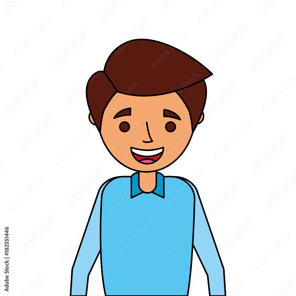 portrait happy young man smiling cartoon vector illustration portrait happy young man smiling cartoon vector illustration