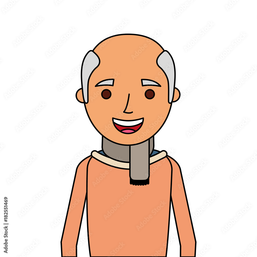 old man portrait of a pensioner grandfather character vector illustration old man portrait of a pensioner grandfather character vector illustration